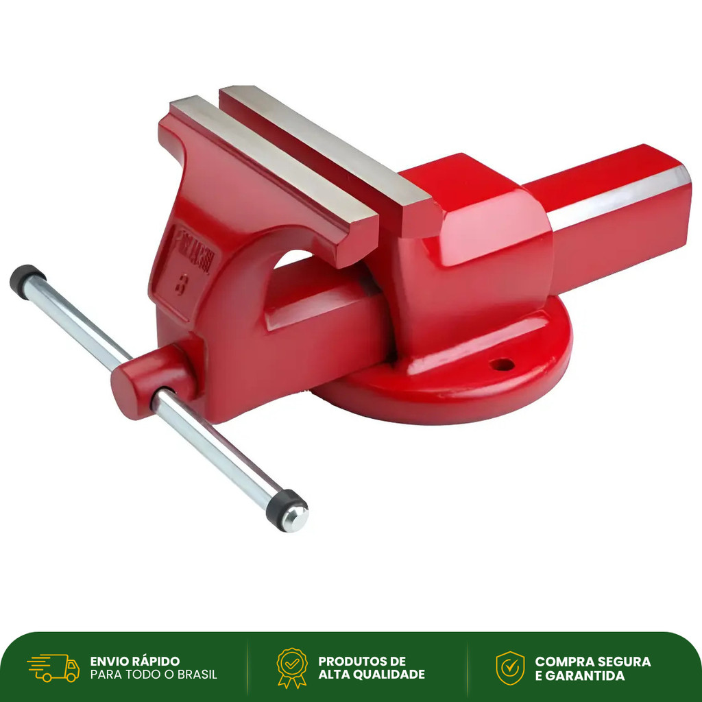 Morsa Torno de Bancada No 8 Aço Forjado Forjasul 23.3kg Base Fixa Bigorna