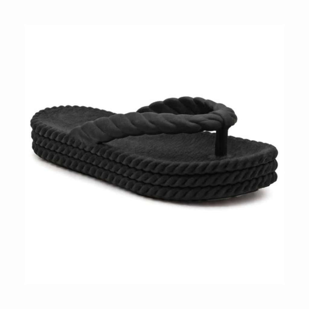 Chinelo Feminino Nuvem Plataforma Trançado Macio Confortável Leve Antiderrapante Casual