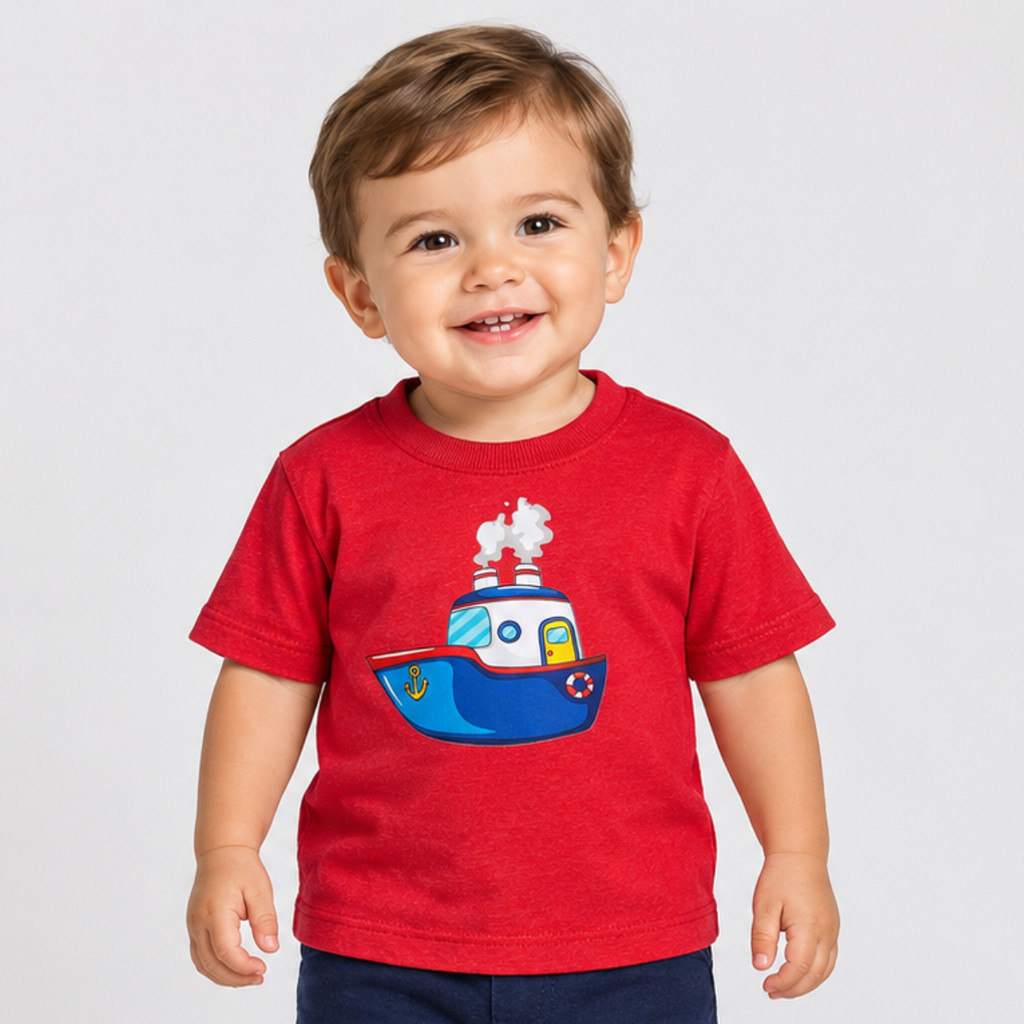 Camisetas Camisa Infantil Básica Bebê Menino Com Estampa Manga Curta 100% Algodão Variadas