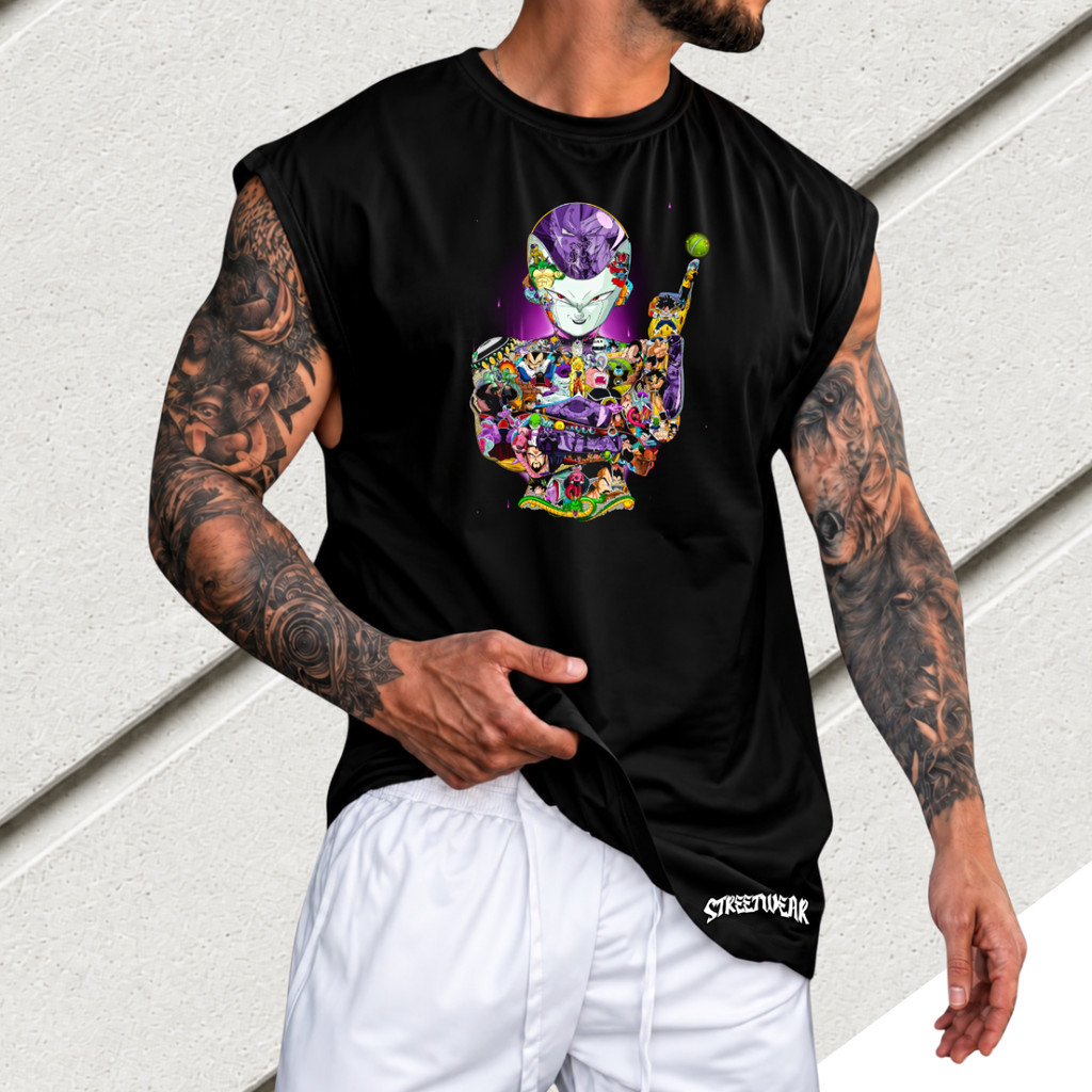 Regata Machão Oversized 100% Algodão Camiseta Cavada Musculação Streetwear Treino Praia Academia