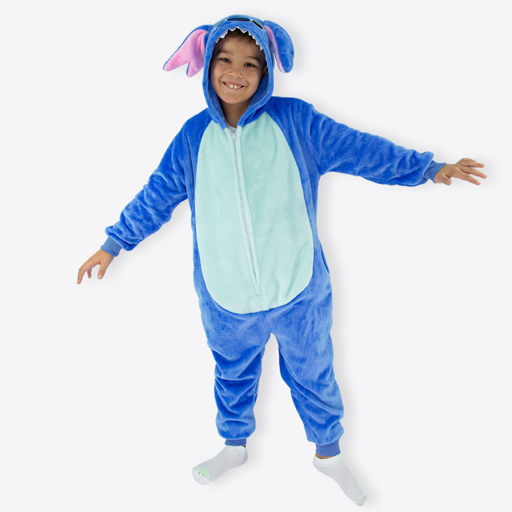 Macacão Kigurumi Infantil de 9 a 10 Anos Stitch – Disney