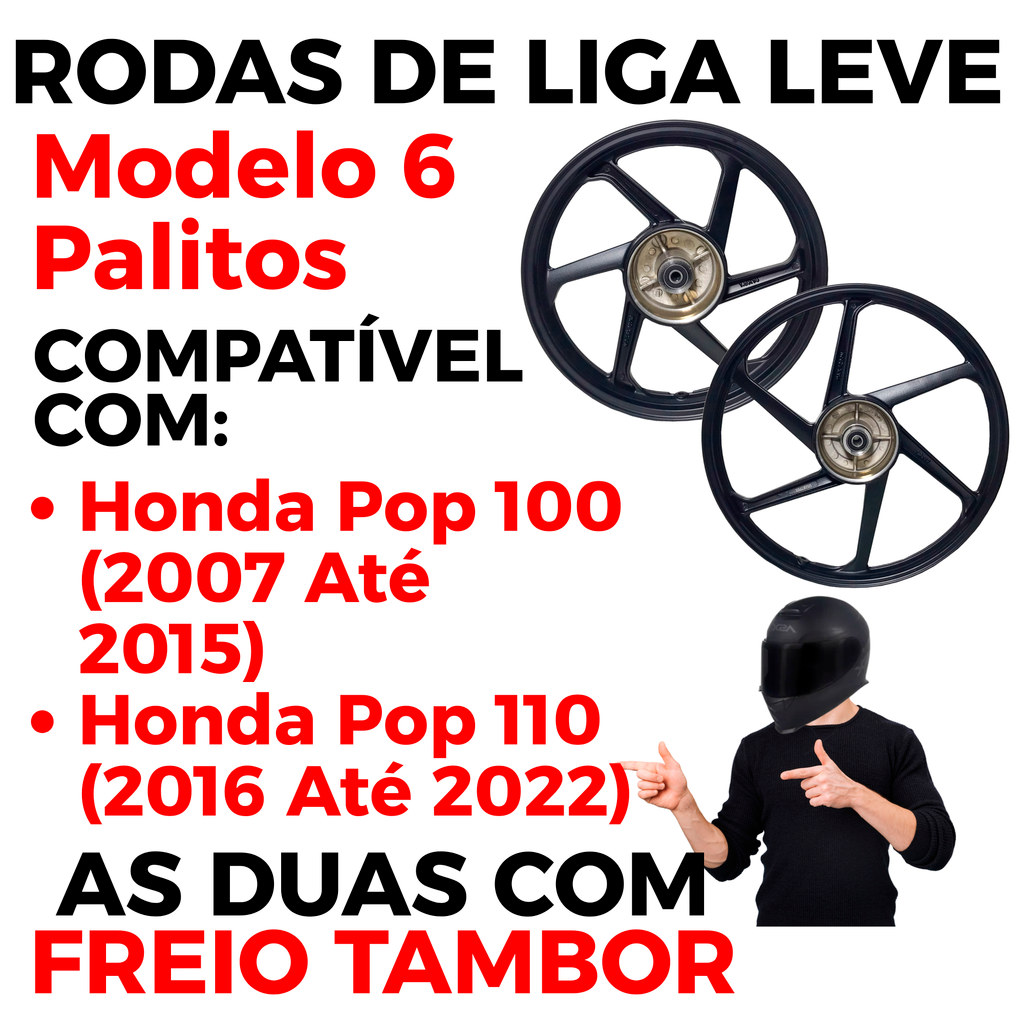 Jogo Roda Liga Leve Pop 100 2007 Até 2015 Pop 110 2016 Até 2022 — imagem 2 de 2