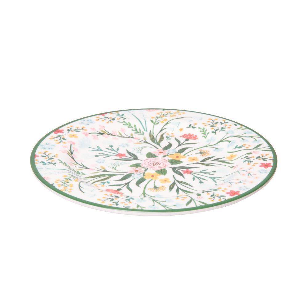 Prato para Sobremesa Vale Florido 22,5cm Colorido Melamina