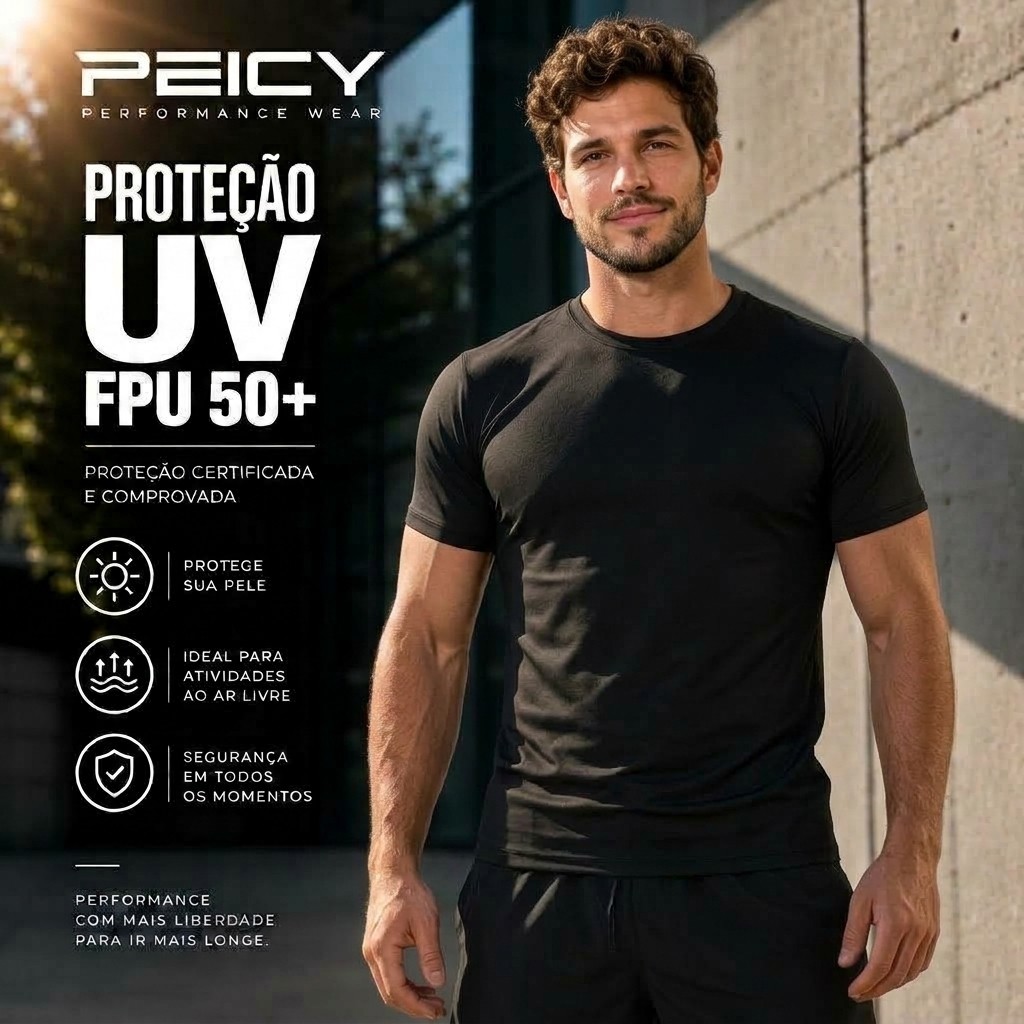 Camisa Térmica Manga Curta Proteção Uv 50+ Blusa Compressão Academia Treino Masculina Segunda Pele