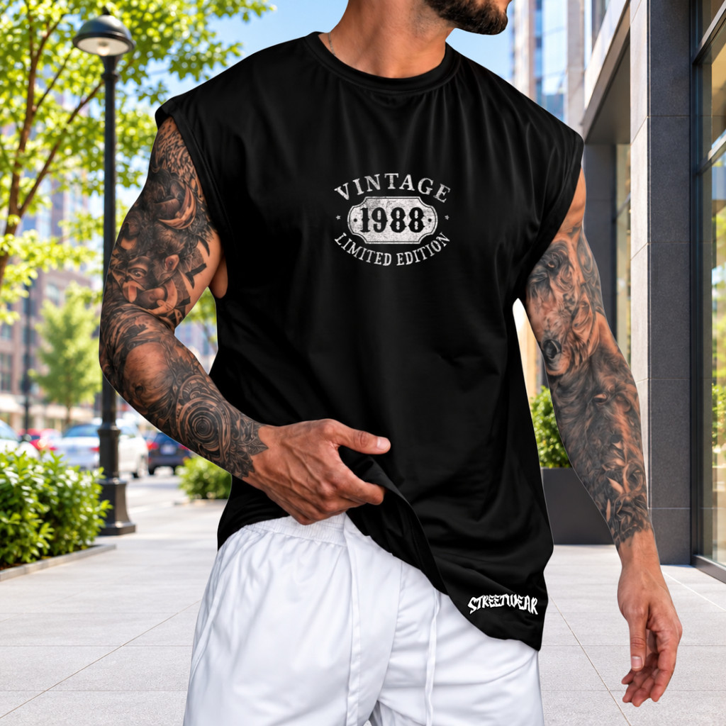 Regata Machão Oversized 100% Algodão Camiseta Cavada Musculação Streetwear Treino Praia Academia