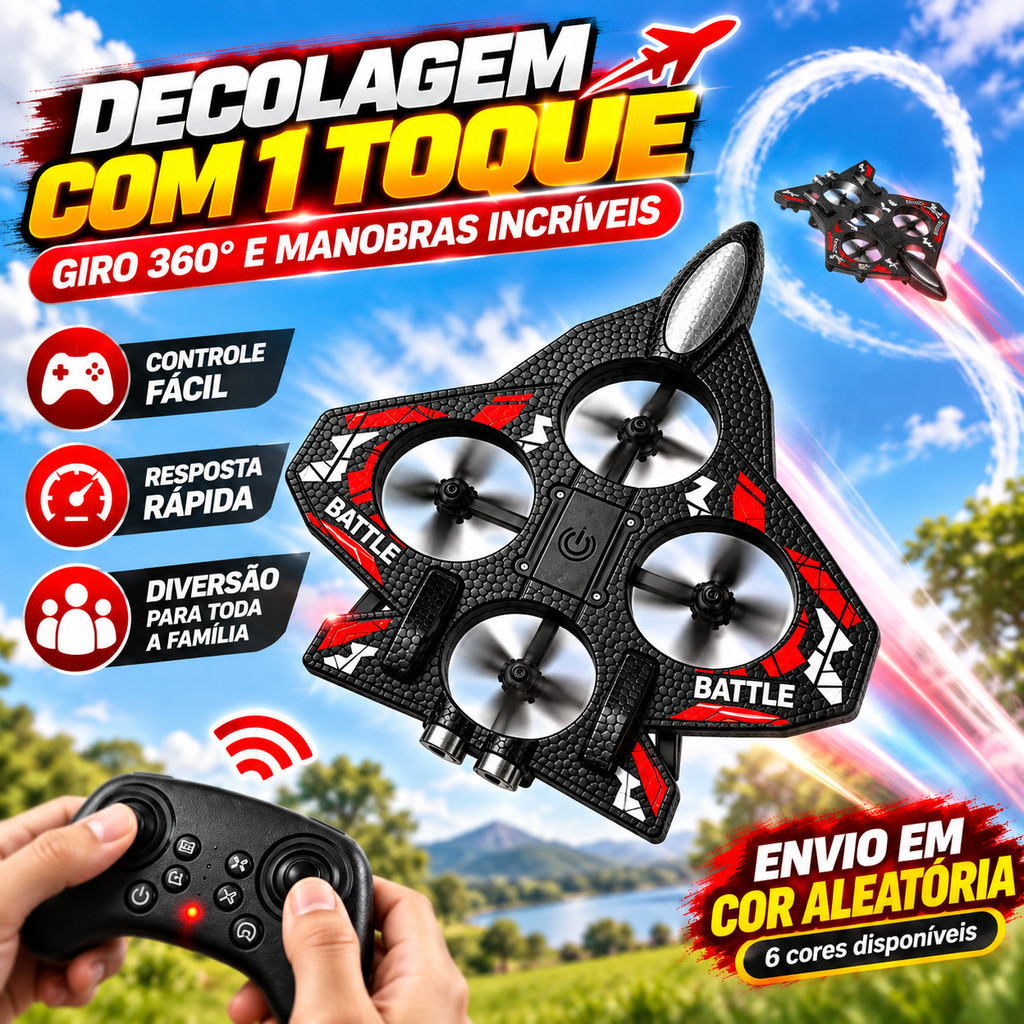  K500 MAX RC Fighter Jet Brinquedo com Giro 360°, Avião de Controle Remoto Inteligente com Suspensão Automática para