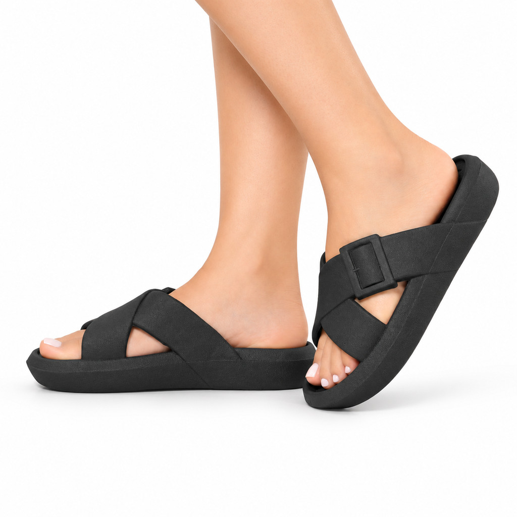 Chinelo Feminino Plataforma com Fivela Confortável Leve Macio Casual