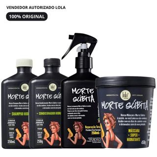 Kit 4 Unidades Morte Súbita Lola – Shampoo, Condicionador, Máscara e Spray Reparação