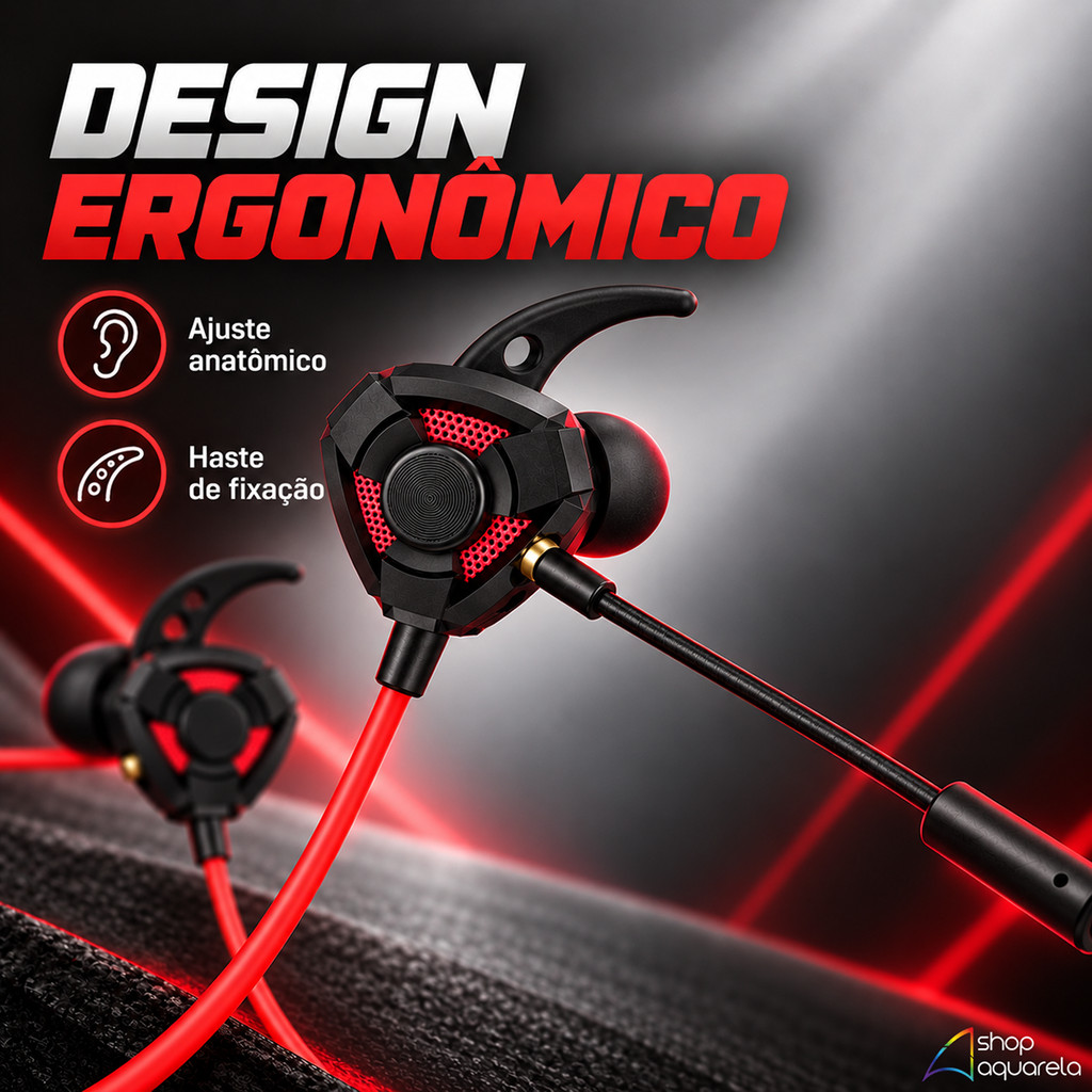 Fone Gamer P2 3.5mm Com Microfone Removível Áudio Estéreo — imagem 2 de 2