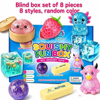 Kit de Brinquedos Sensoriais Squishy, Caixa Surpresa, Brinquedos Anti-Stress, Alívio do Estresse, Presente Infantil, Vár