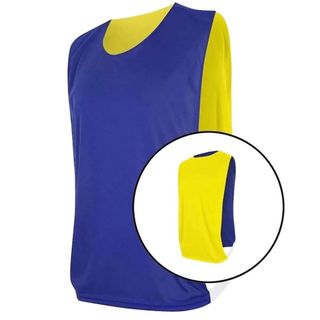 Kit com 7 Coletes Esportivos Dupla Face Azul Royal e Amarelo