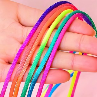 Corda flip colorida para crianças, corda trançada nostálgica 80 após 90 infância, sem elasticidade