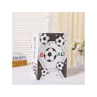Saco de papel Kraft da série de futebol da copa do mundo estilo esportivo sacola estudante reunião informações mão trans