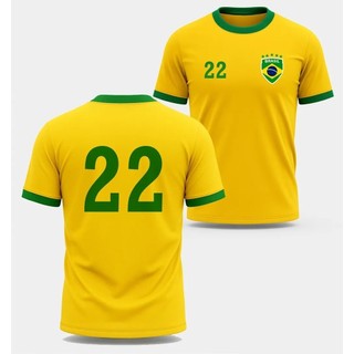 Camisa Brasil Amarela No 22 Estilo Torcedor JaiBolsonaro