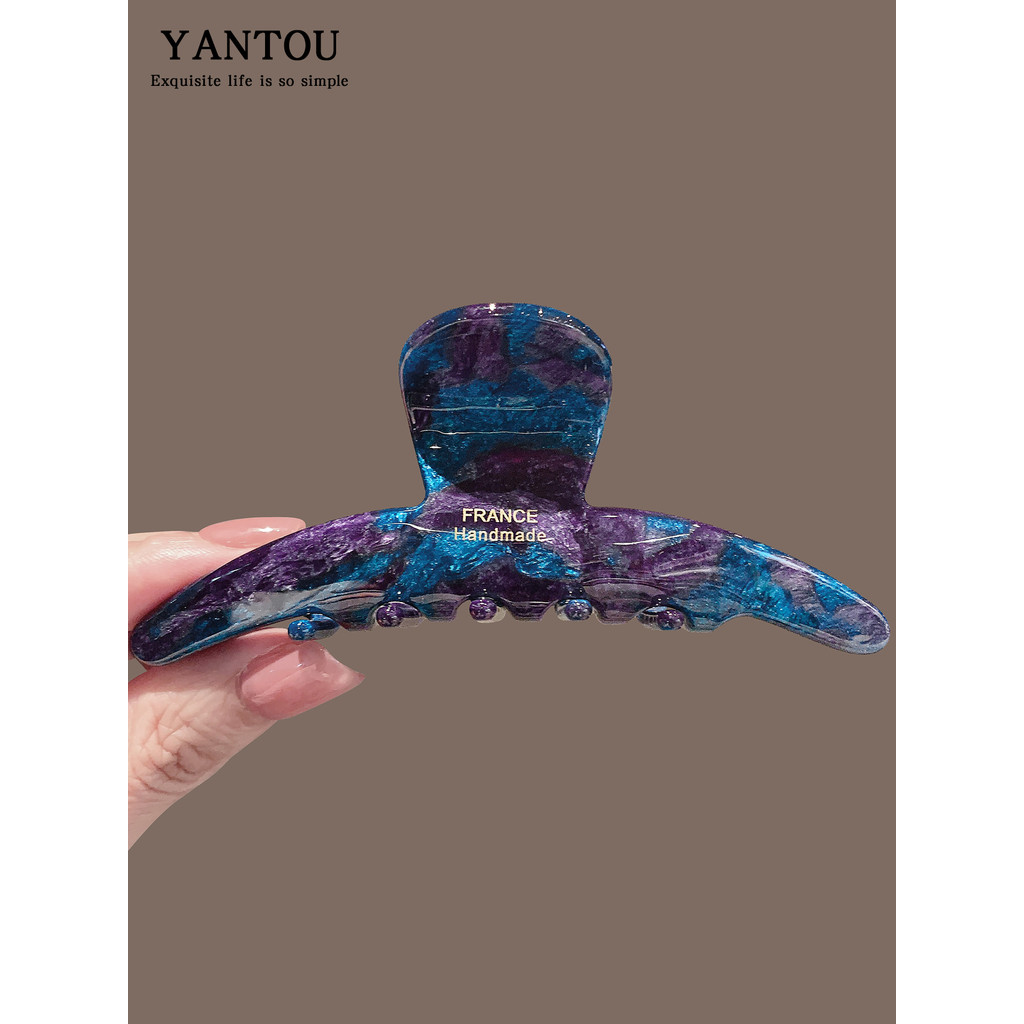 High-End acetato mancha médio garra clipe feminino 2026 novo estilo cabeça traseira cabelo tubarão clipe de cabelo gramp