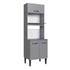 Paneleiro Forno Duplo 3 Portas Light Cinza Cinza