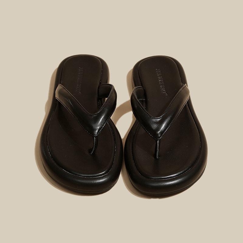 Chinelos femininos verão exterior Wear 2025 versão coreana fada flip-flops sandálias confortáveis meio chinelos planos