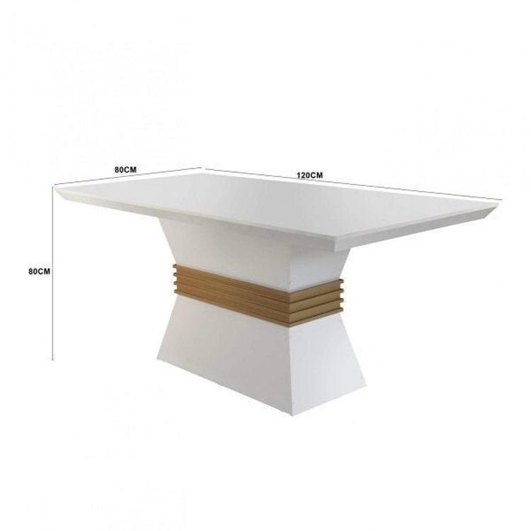 Conjunto Sala de Jantar Mesa 4 Cadeiras Luísa Yescasa Branco/Veludo Creme/Off White/Imbuia Veludo Creme/Off · foto 2