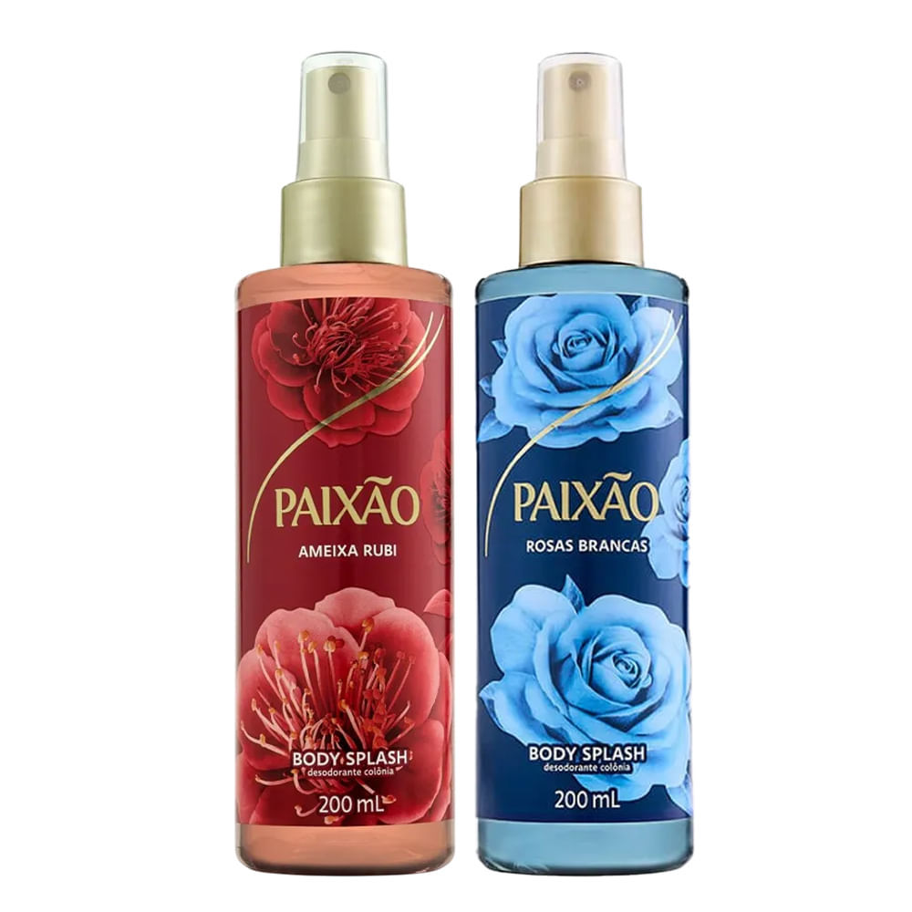 Kit Body Splash Paixão Rosas Brancas + Ameixa Rubi 200ml