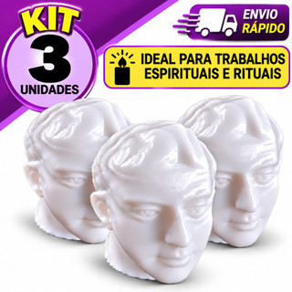 Cabeça De Cera Masculina Branca – Zp7 Kit Com 3