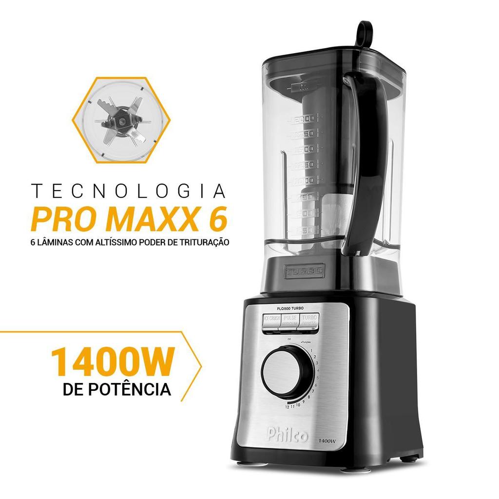 Liquidificador Philco 1200W3L Easy Smart Turbo PLQ1600P — imagem 2 de 2