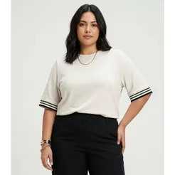 Blusa Feminina Viscose Plus Size Secret Glam Bege