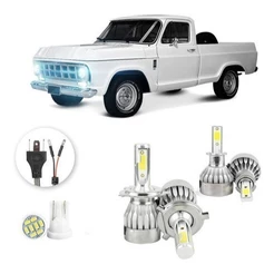 Lâmpadas Ultra Led Chevrolet D10 - D20 20000lm Alto Baixo e Milha + Pingo Led