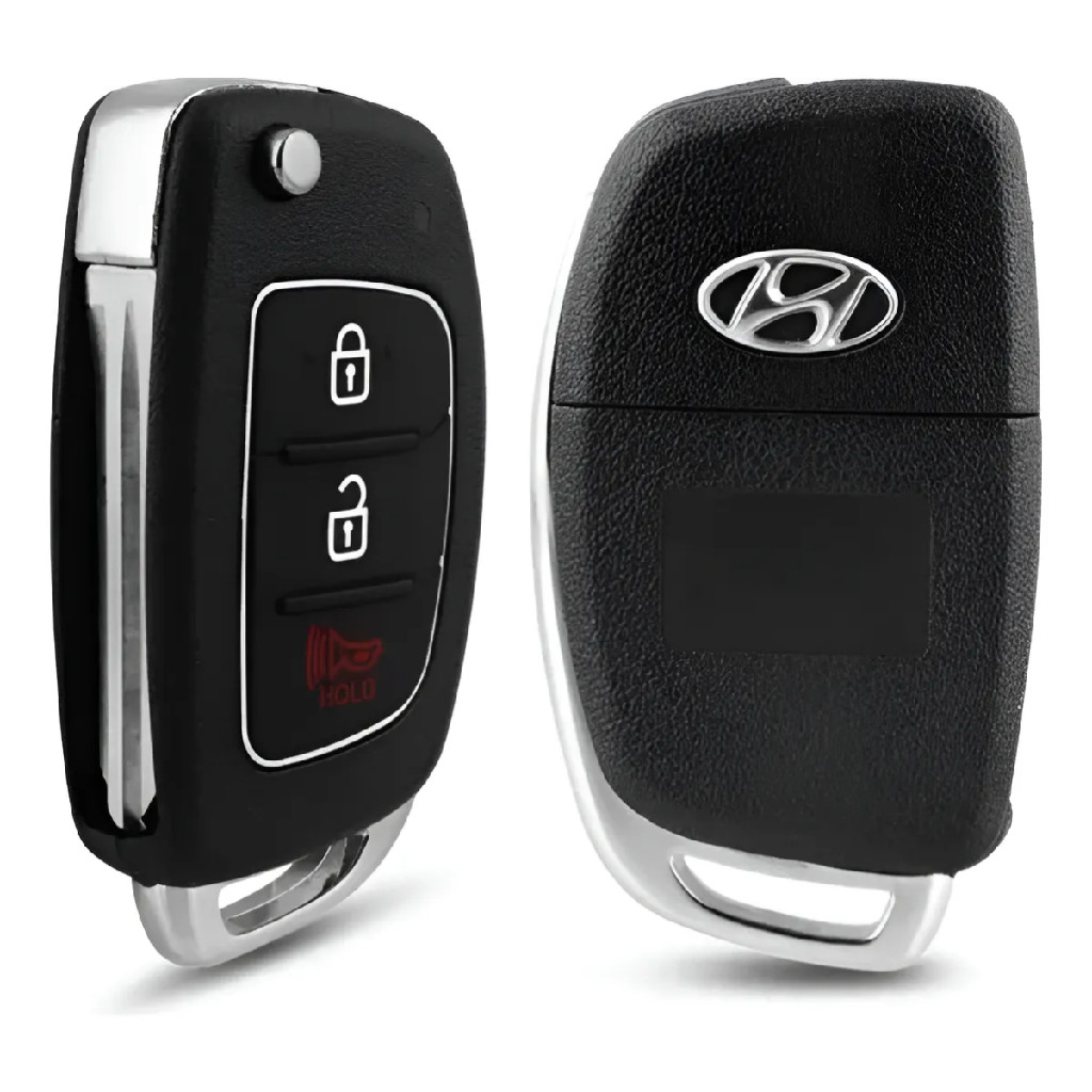 Chave Canivete Hyundai 3 Botões Compatível Alarmes Look Out