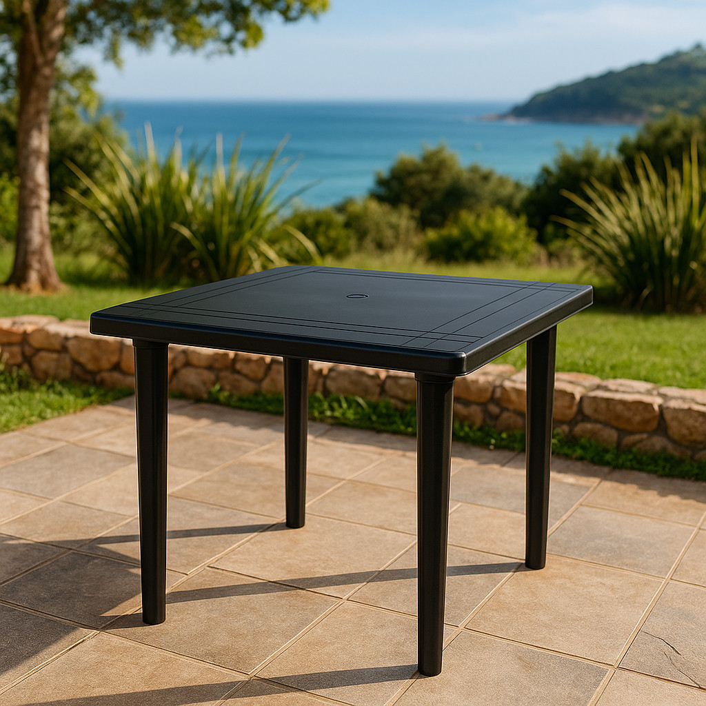 Mesa Quadrada Desmontável 900mm x 900mm x 710mm Arqplast  Preta Resistente em Oferta na Shopee