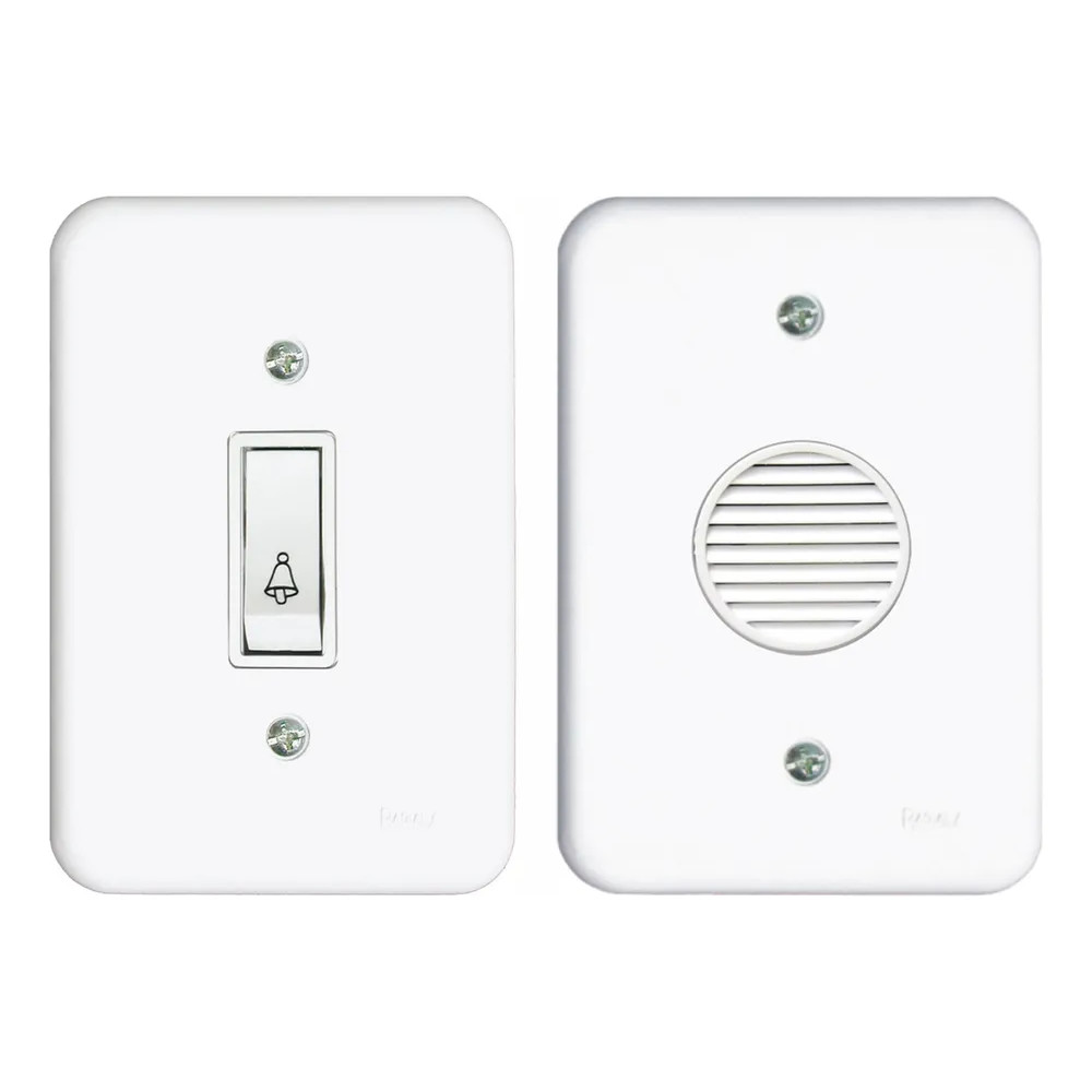 2x Campainha Cigarra + Interruptor de Campainha