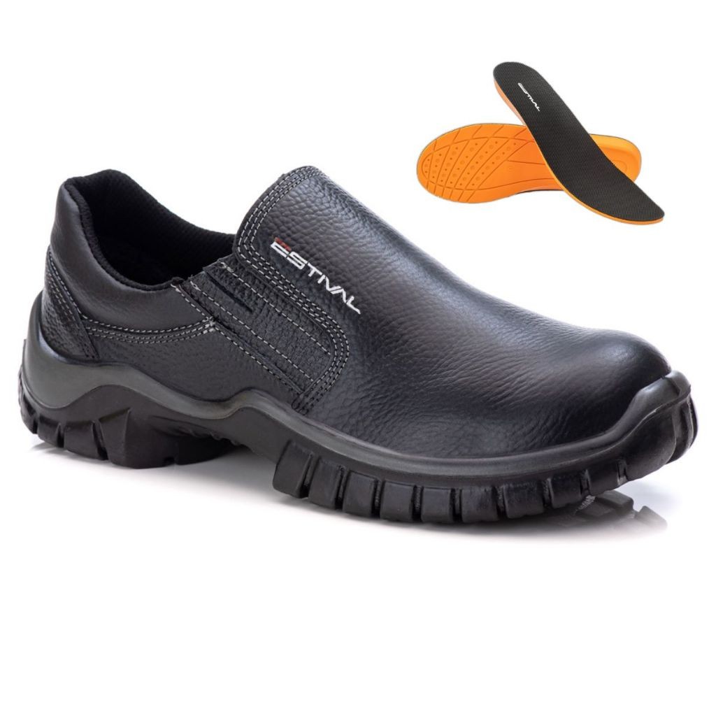 Sapato De Segurança Estival Em Couro Estival Com Palmilha PU CA 44676 em Oferta na Shopee