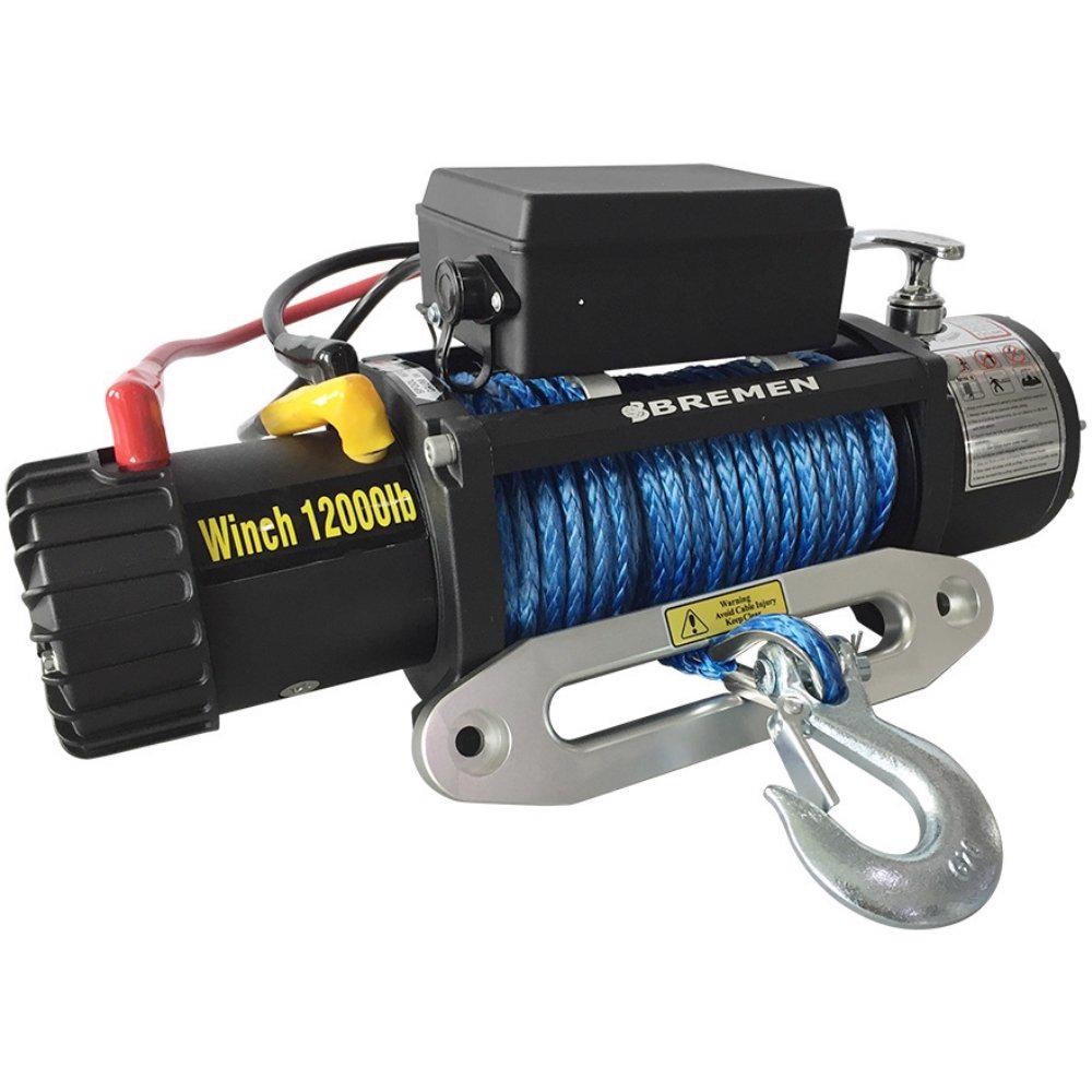 Guincho Elétrico 12V 12000LBS 5443Kgcom Cabo Sintético KEVLAR 26M BREMEN