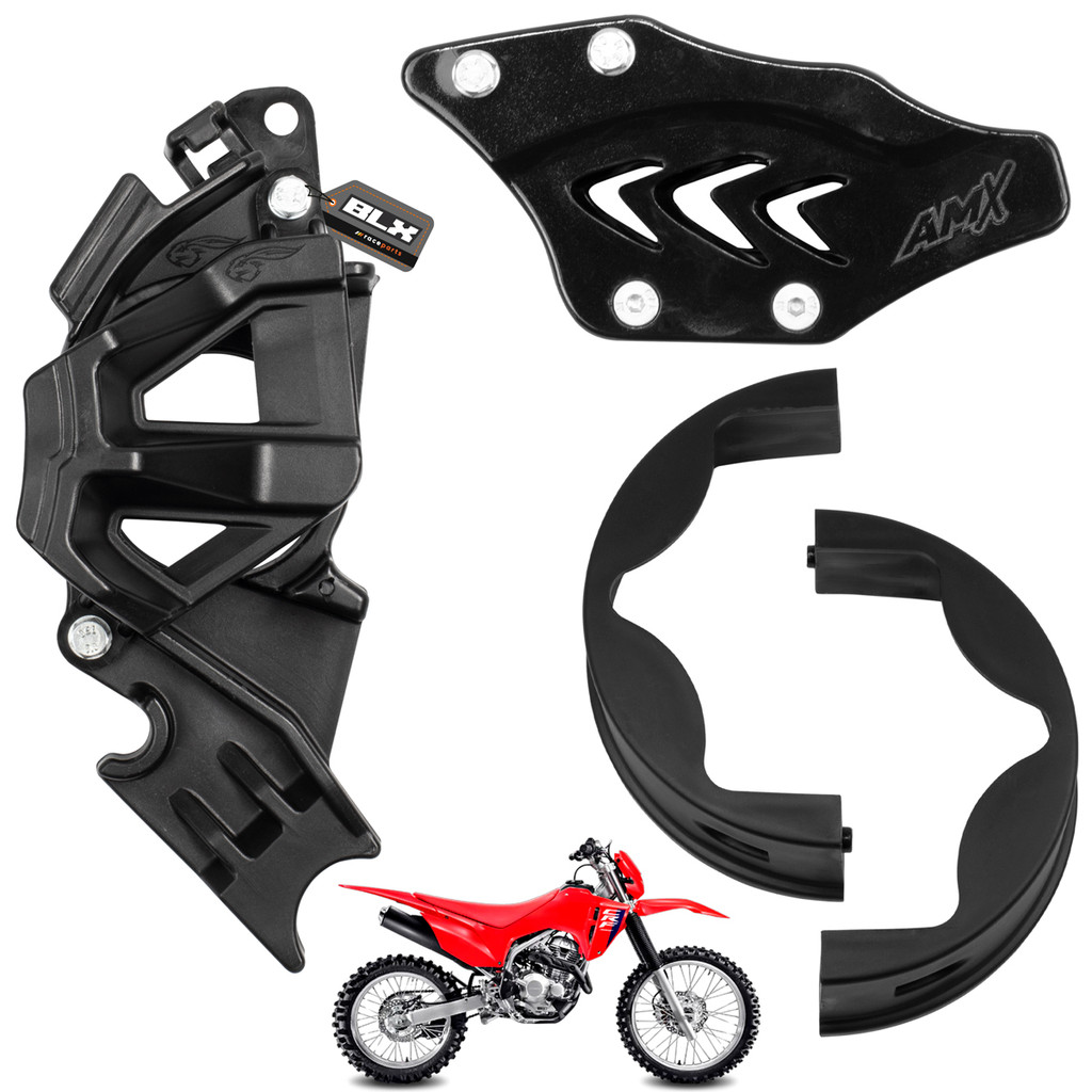 Kit Proteção Honda Crf 300f Antiblock Dianteiro - Traseiro - Guia Bipartido Amx