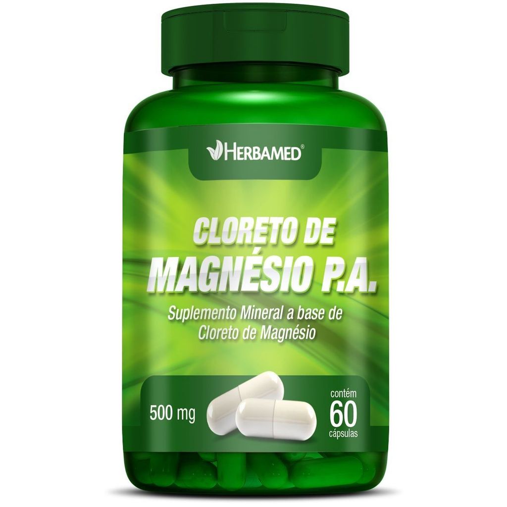 Cloreto de Magnesio PA 500mg 60 Cápsulas - Herbamed em Oferta na Shopee