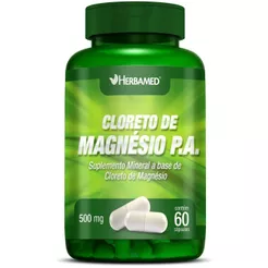 Cloreto de Magnesio PA 500mg 60 Cápsulas - Herbamed