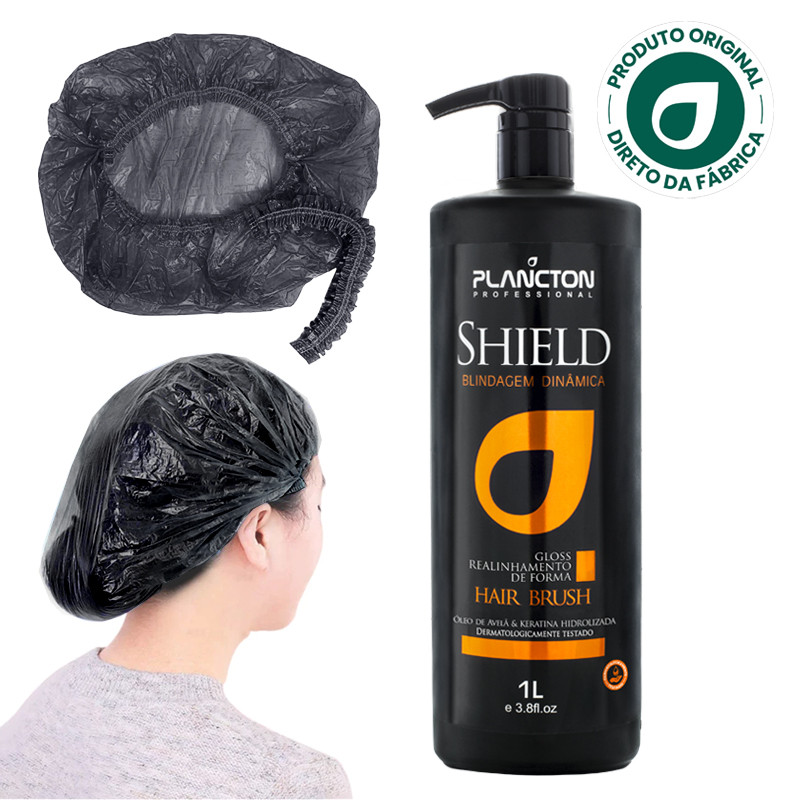 Shield Gloss Defrizante Plancton 1 L + Touca Plástica Descartável