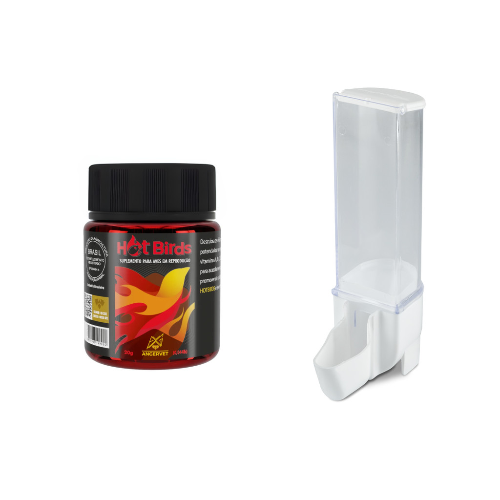 Hot Birds Angervet (20g) + Comedouro Automático Sertão Natural Malha Fina (100ml)