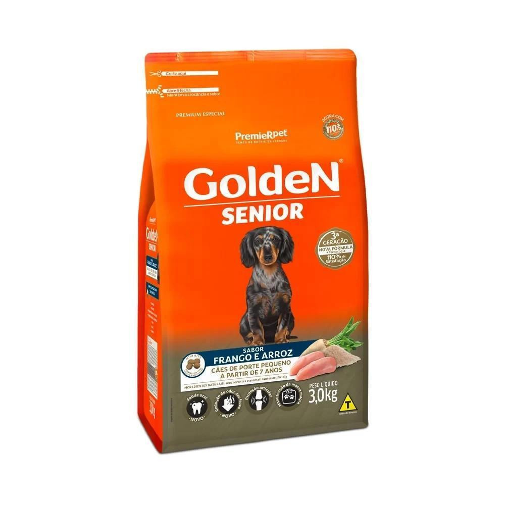 Fórmula Cães Adultos Senior Mini Bits Golden 3Kg em Oferta na Shopee