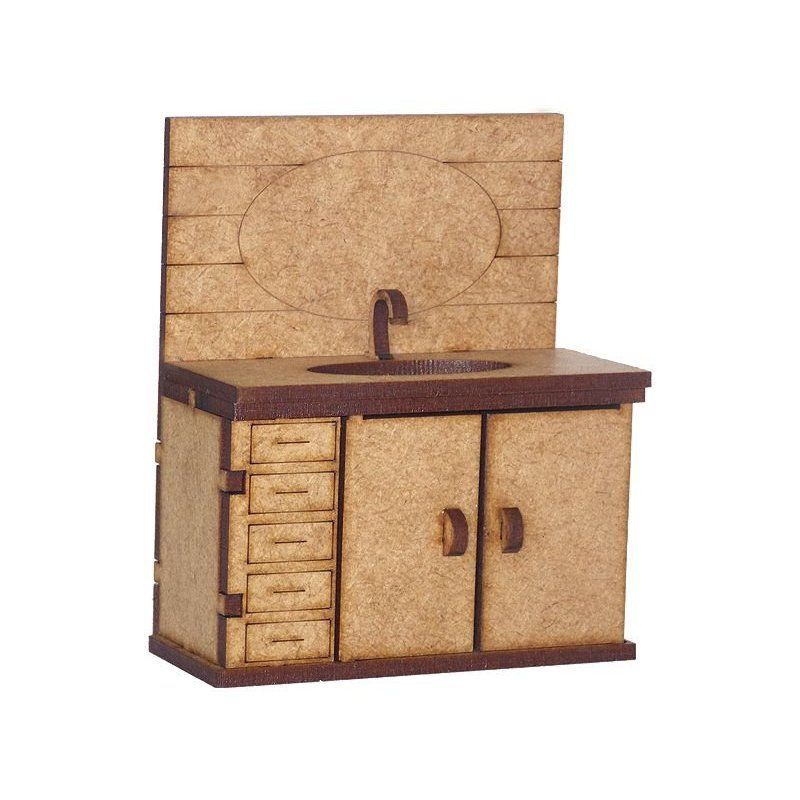 Miniatura Pia de Banheiro em MDF Woodplan M1007