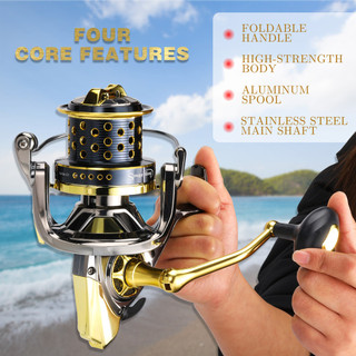 Sougayilang Série 10000 Grande Carretel De Pesca De Carpa De Metal 10 + 1BB 4.1 : 1 Giratório