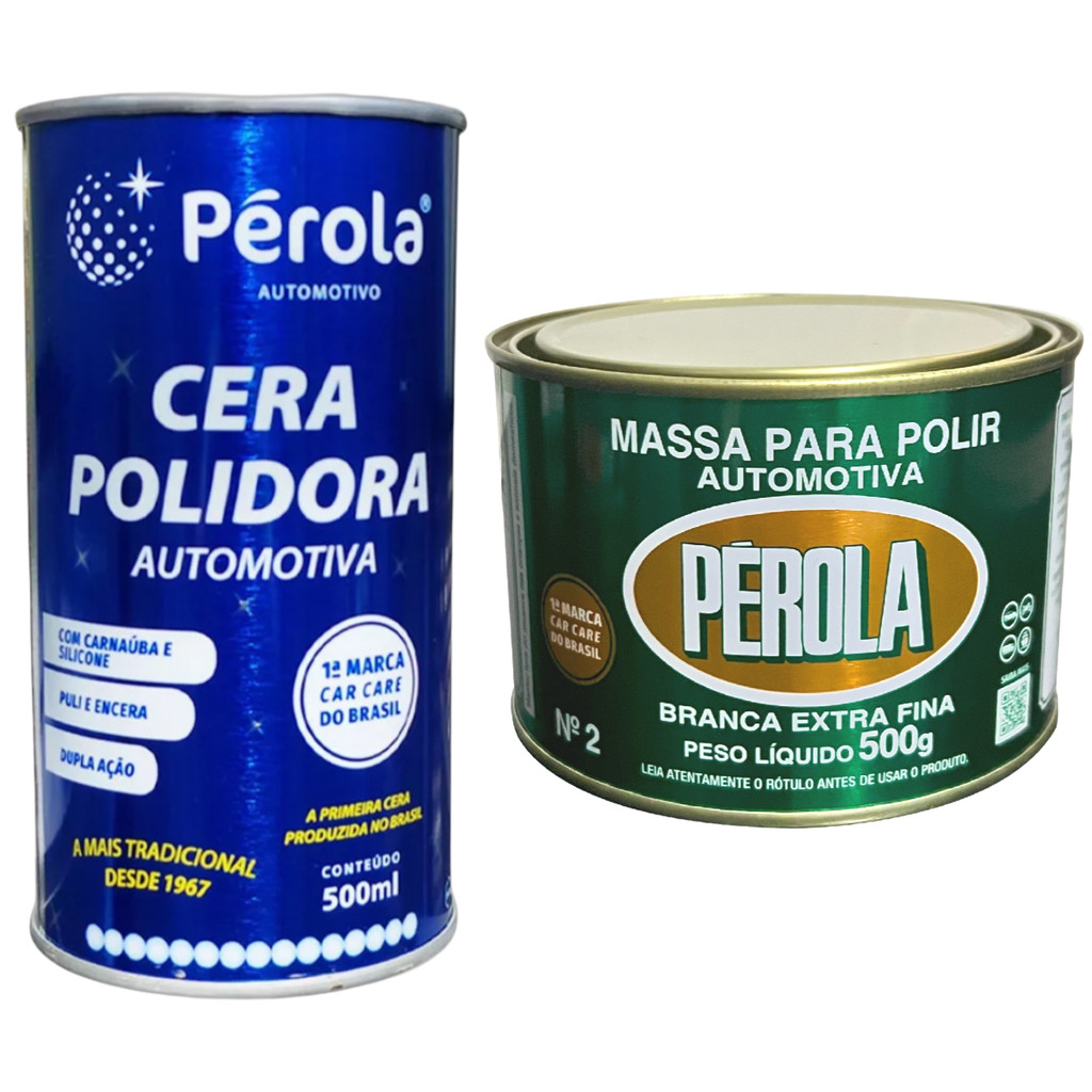kit Polimento Massa 500g Polidora N 2 Extra Fina + Cera Líquida Polir Pérola 500ml em Oferta na Shopee
