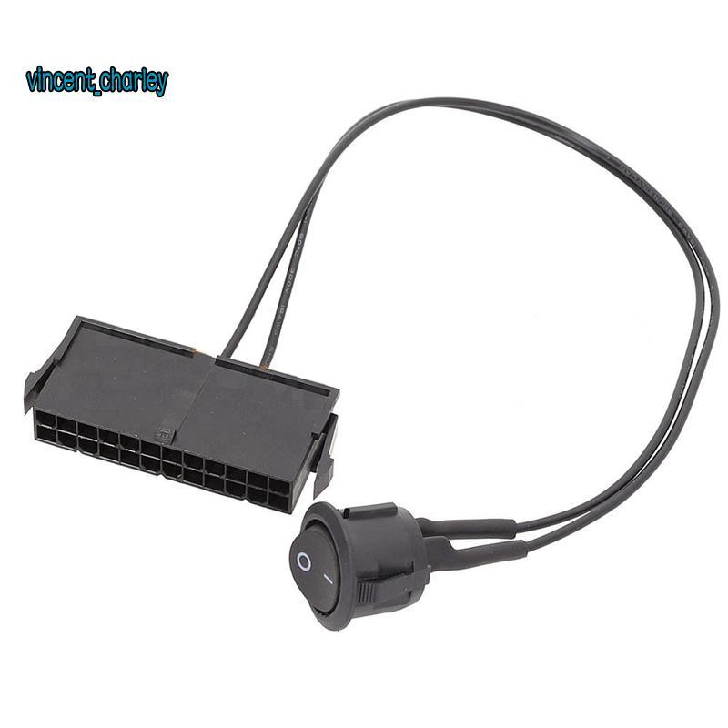 Testador De Fonte De Alimentação ATX PSU Fêmea De 24 Pinos Acima Do Jumper ON OFF Cabo Interruptor 18AWG 30CM