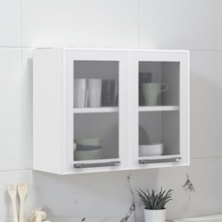 Armário de Cozinha em Aço 2 Portas de Vidro 70cm Florença Itatiaia  Branco em Oferta na Shopee
