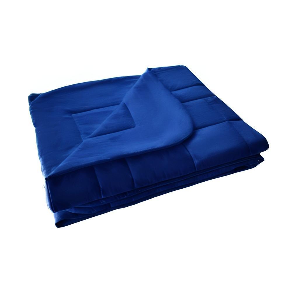 Colcha Cobreleito Solteiro King 100% Algodão Malha Azul Marinho Arrumadinho Enxovais