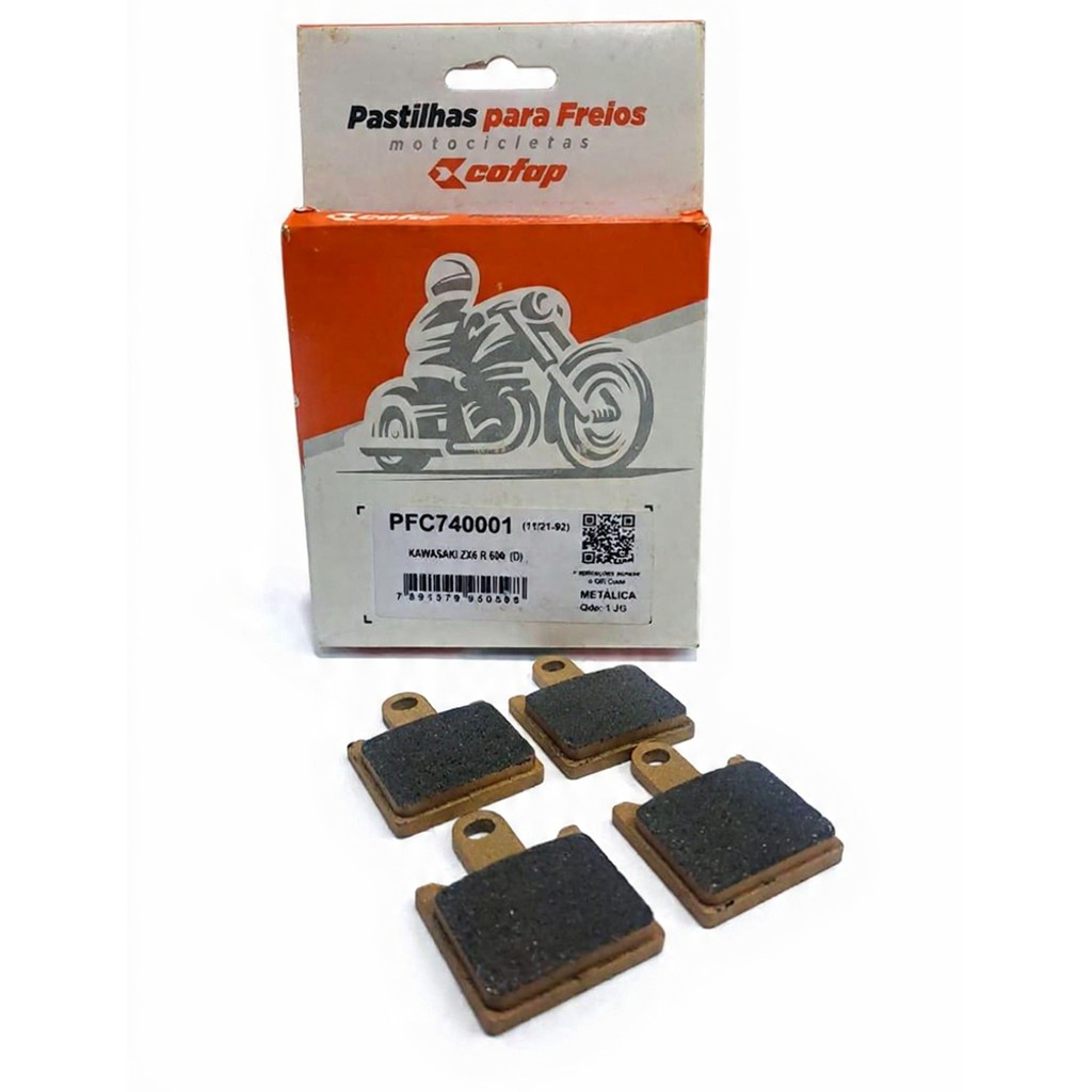 PASTILHA DE FREIO DIANTEIRA COFAP ZX6 R 600 / ZX6 R 636 NINJA / VULCAN VN 1700 / ZX14 R / ZZR 1400