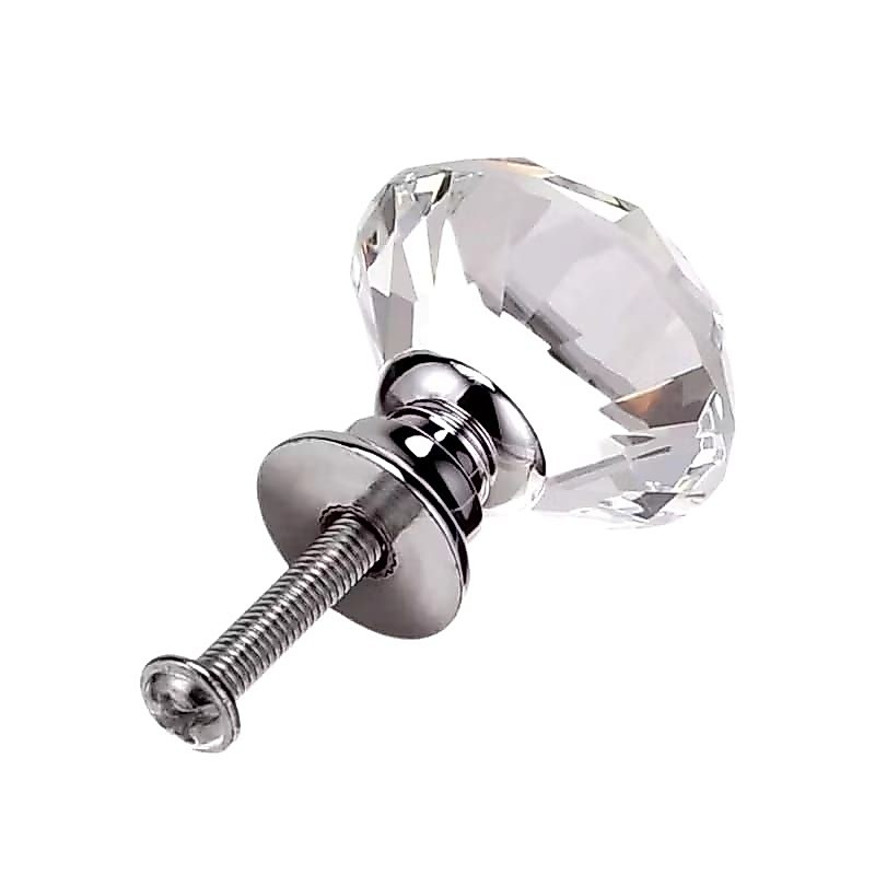 Kit 6 puxador para gavetas e armários modelo cristal 30mm 6 unidades