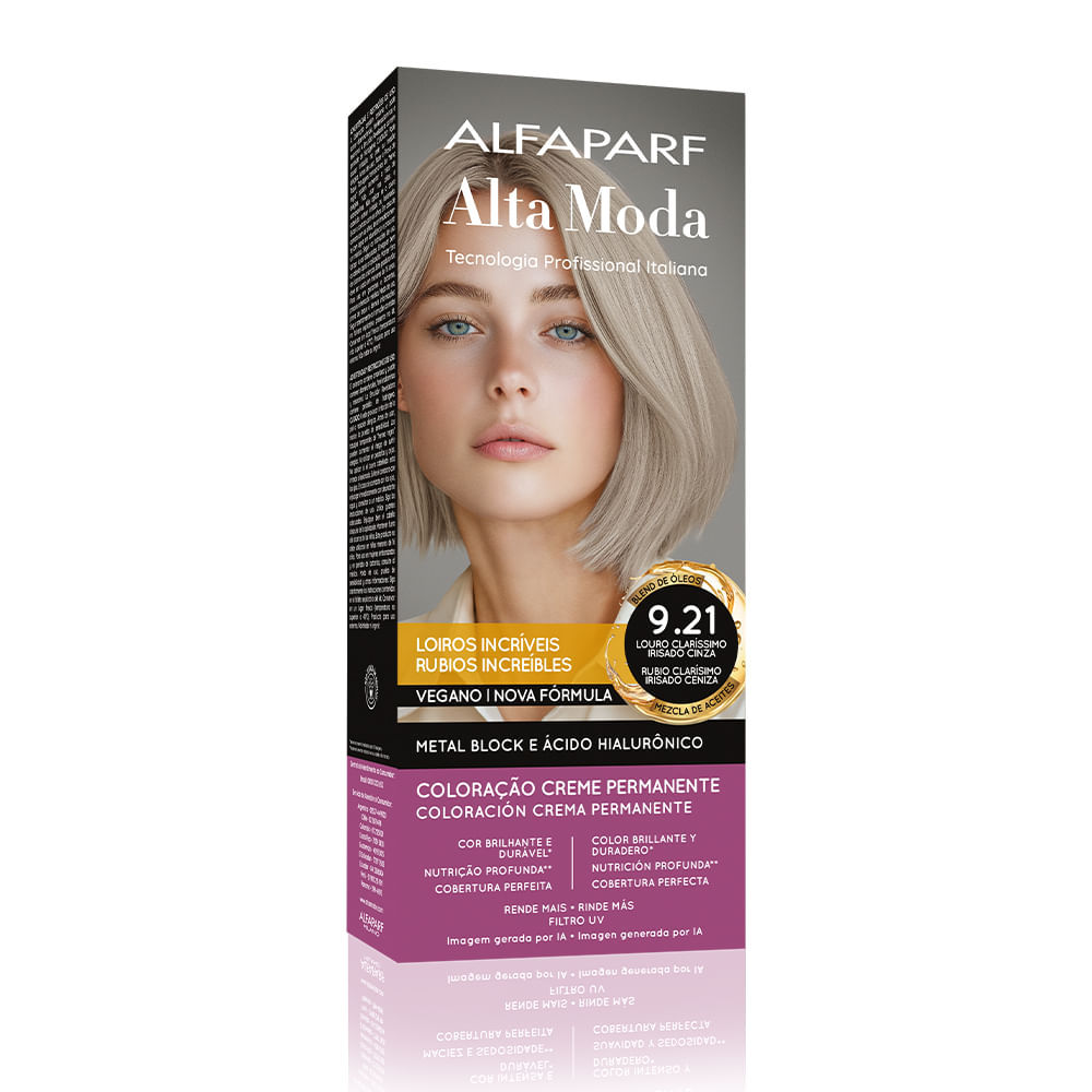 Tintura Alta Moda Louro Claríssimo Irisado Cinza 9.21