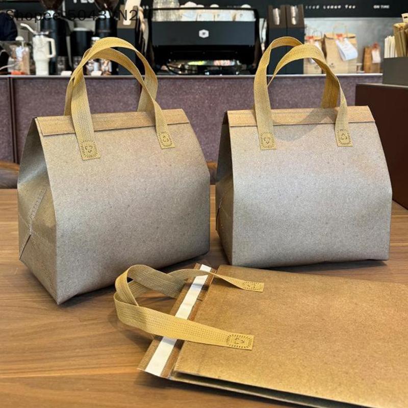 [RE] Sacos De Isolamento Não Tecido Sacola De Portátil Para Café Comida Bolo Bebidas Pacote Entrega Manter Quente Frio B