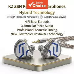 KZ ZSN Pro 2 Fones De Ouvido Metal 1BA 1DD Tecnologia Híbrida HiFi Bass Intra-Auriculares Monitor Esportivos Com Cancela