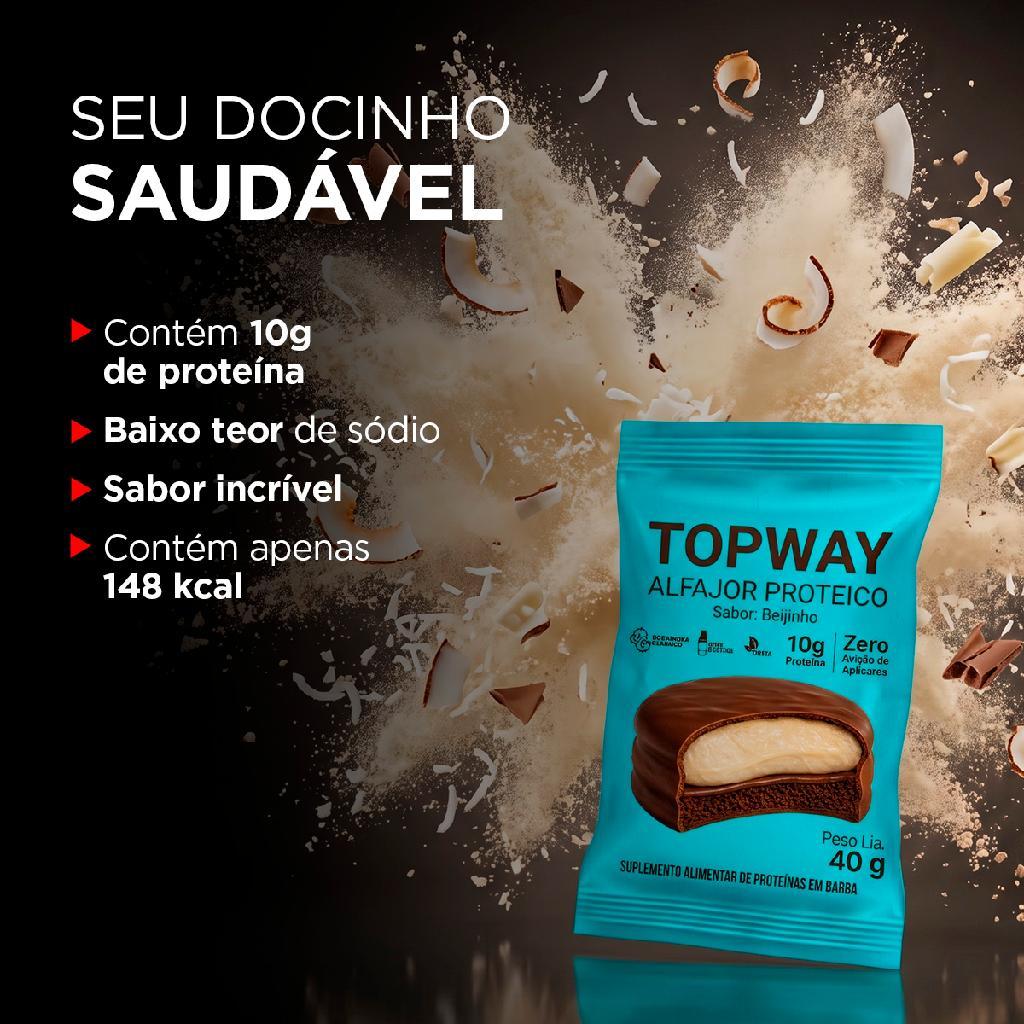 Alfajor proteíco zero açúcar 40g topway kit com 10 un — imagem 2 de 2